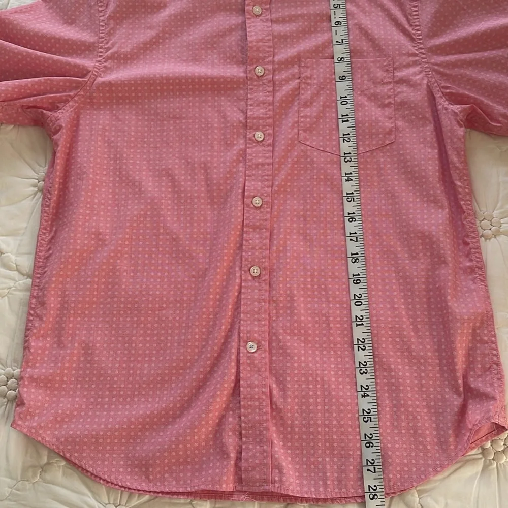 Banana Republic Slim 100% Luxe Poplin Cotton Short Sleeve Button Down Size Med